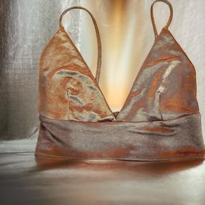 Zara Metallic Bra Top Womens Size Small
